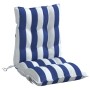 Low back chair cushions 4 pcs Oxford fabric blue white stripes by , Cushions for chairs and sofas - Ref: Foro24-377717, Price...