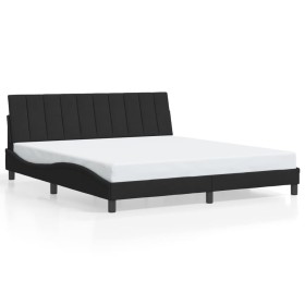 Bed frame with black velvet LED lights 180x200 cm by , Beds and slatted bases - Ref: Foro24-3213795, Price: 262,99 €, Discoun...