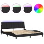 Estructura de cama con luces LED terciopelo negro 180x200 cm de , Camas y somieres - Ref: Foro24-3213795, Precio: 239,58 €, D...