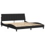 Estructura de cama con luces LED terciopelo negro 180x200 cm de , Camas y somieres - Ref: Foro24-3213795, Precio: 239,58 €, D...