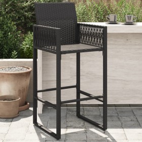 Hochstühle für den Garten, 2 Stück, schwarzes Kunststoff-Rattan von , Gartenstühle - Ref: Foro24-368702, Preis: 157,99 €, Rab...