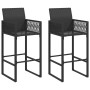 High garden stools 2 units black synthetic rattan by , Garden chairs - Ref: Foro24-368702, Price: 157,63 €, Discount: %