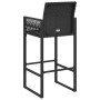 High garden stools 2 units black synthetic rattan by , Garden chairs - Ref: Foro24-368702, Price: 157,63 €, Discount: %