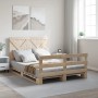 Solid pine wood bed frame with headboard 140x200 cm by , Beds and slatted bases - Ref: Foro24-3281576, Price: 214,16 €, Disco...