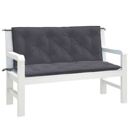 Garden bench cushions 2 units in anthracite melange fabric 120x50x7 cm by , Cushions for chairs and sofas - Ref: Foro24-40025...