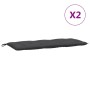 Garden bench cushions 2 units in anthracite melange fabric 120x50x7 cm by , Cushions for chairs and sofas - Ref: Foro24-40025...