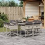 Garden dining set 9 pieces with light gray synthetic rattan cushions by , Garden sets - Ref: Foro24-3278146, Price: 577,99 €,...