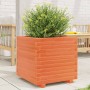 Solid pine wood planter in brown wax 50x50x49.5 cm by , Pots and planters - Ref: Foro24-3282516, Price: 130,87 €, Discount: %