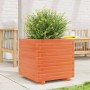 Solid pine wood planter in brown wax 50x50x49.5 cm by , Pots and planters - Ref: Foro24-3282516, Price: 130,87 €, Discount: %