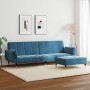 2-seater sofa bed with blue velvet ottoman by , Sofas - Ref: Foro24-3258150, Price: 392,94 €, Discount: %