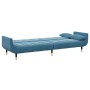 Sofá cama de 2 plazas con taburete terciopelo azul de , Sofás - Ref: Foro24-3258150, Precio: 392,94 €, Descuento: %