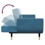 Sofá cama de 2 plazas con taburete terciopelo azul de , Sofás - Ref: Foro24-3258150, Precio: 392,94 €, Descuento: %