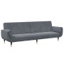 Sofá cama de 2 plazas con taburete terciopelo gris oscuro de , Sofás - Ref: Foro24-3258152, Precio: 447,43 €, Descuento: %