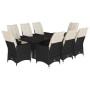 9-piece garden dining set with black synthetic rattan cushions by , Garden sets - Ref: Foro24-3276702, Price: 1,00 €, Discoun...