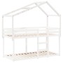 Solid white wood children's bed canopy 203x95.5x142 cm by , Accessories for beds and slatted bases - Ref: Foro24-846941, Pric...