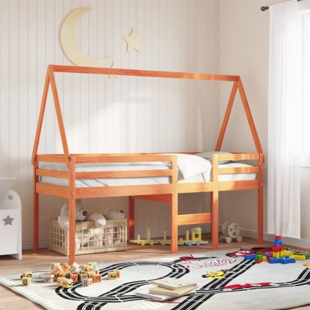 Solid pine wood children's bed canopy in brown, 209x95.5x88 cm by , Accessories for beds and slatted bases - Ref: Foro24-8469...