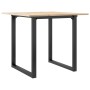 Dining table with solid pine wood frame and iron, 80x80x75 cm. by , Kitchen and dining tables - Ref: Foro24-3282673, Price: 9...