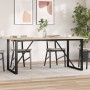 Dining table with solid pine wood frame and iron, 180x90x75cm. by , Kitchen and dining tables - Ref: Foro24-3282678, Price: 1...