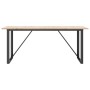 Dining table with solid pine wood frame and iron, 180x90x75cm. by , Kitchen and dining tables - Ref: Foro24-3282678, Price: 1...