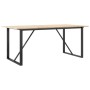 Dining table with solid pine wood frame and iron, 180x90x75cm. by , Kitchen and dining tables - Ref: Foro24-3282678, Price: 1...