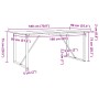 Esstisch mit massivem Kiefernholzrahmen und Eisenbeinen 180x90x75cm. von , Küchen- und Esstische - Ref: Foro24-3282678, Preis...