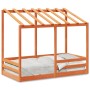 Cama infantil con techo madera maciza pino marrón 80x160 cm de , Camas y somieres - Ref: Foro24-847014, Precio: 194,04 €, Des...