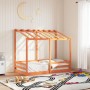 Cama infantil con techo madera maciza pino marrón 80x160 cm de , Camas y somieres - Ref: Foro24-847014, Precio: 194,04 €, Des...