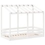 Children's bed with solid white pine wood roof 70x140 cm by , Beds and slatted bases - Ref: Foro24-847016, Price: 176,19 €, D...