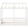 Children's bed with solid white pine wood roof 70x140 cm by , Beds and slatted bases - Ref: Foro24-847016, Price: 176,19 €, D...