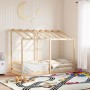 Children's bed with solid pine wood roof 75x190 cm by , Beds and slatted bases - Ref: Foro24-847009, Price: 170,51 €, Discoun...