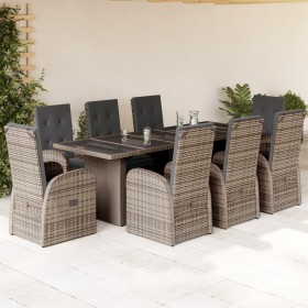 Garden dining set 9 pieces and gray synthetic rattan cushions by , Garden sets - Ref: Foro24-3277603, Price: 1,00 €, Discount: %