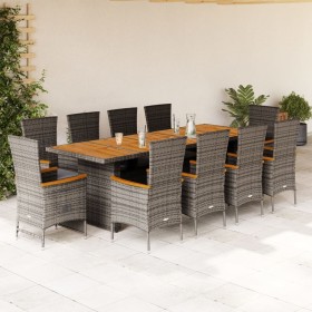 11-piece garden dining set with gray synthetic rattan cushions by , Garden sets - Ref: Foro24-3277551, Price: 1,00 €, Discoun...