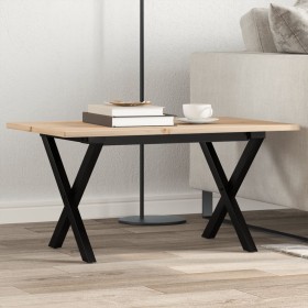 Solid pine wood and iron X-frame coffee table 80x50x40 cm by , Coffee table - Ref: Foro24-3282684, Price: 67,08 €, Discount: %