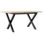 Solid pine wood and iron X-frame coffee table 80x50x40 cm by , Coffee table - Ref: Foro24-3282684, Price: 67,11 €, Discount: %