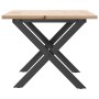 Solid pine wood and iron X-frame coffee table 80x50x40 cm by , Coffee table - Ref: Foro24-3282684, Price: 67,11 €, Discount: %