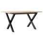 Solid pine wood and iron X-frame coffee table 80x50x40 cm by , Coffee table - Ref: Foro24-3282684, Price: 67,11 €, Discount: %