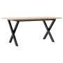 Center table with X frame made of solid pine wood and iron, 90x40x35 cm by , Coffee table - Ref: Foro24-3282686, Price: 61,47...