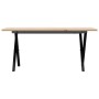 Center table with X frame made of solid pine wood and iron, 90x40x35 cm by , Coffee table - Ref: Foro24-3282686, Price: 61,47...