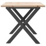 Mesa de centro marco X madera maciza pino y hierro 90x40x35 cm de , Mesas de centro - Ref: Foro24-3282686, Precio: 61,47 €, D...