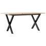 Center table with X frame made of solid pine wood and iron, 90x40x35 cm by , Coffee table - Ref: Foro24-3282686, Price: 61,47...