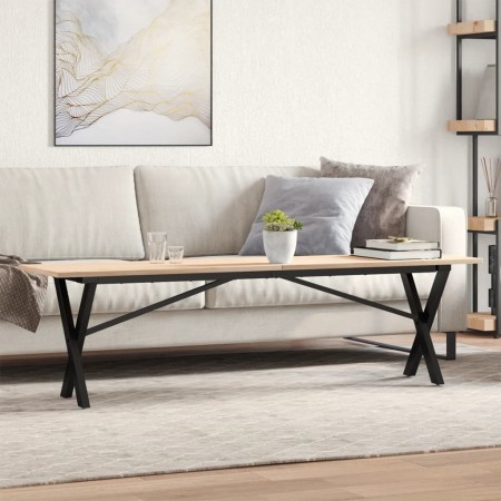 Solid pine wood and iron X-frame coffee table 160x40x45 cm by , Coffee table - Ref: Foro24-3282690, Price: 88,12 €, Discount: %