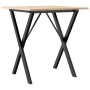 Dining table with X frame made of solid pine wood and iron, 60x60x75 cm. by , Kitchen and dining tables - Ref: Foro24-3282692...