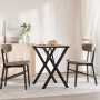 Dining table with X frame made of solid pine wood and iron, 60x60x75 cm. by , Kitchen and dining tables - Ref: Foro24-3282692...