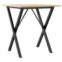 Dining table with X frame made of solid pine wood and iron, 60x60x75 cm. by , Kitchen and dining tables - Ref: Foro24-3282692...