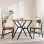 Dining table with solid pine wood and iron frame, 80x80x75 cm. by , Kitchen and dining tables - Ref: Foro24-3282717, Price: 9...