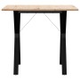 Dining table with solid pine wood and iron frame, 80x80x75 cm. by , Kitchen and dining tables - Ref: Foro24-3282717, Price: 9...