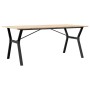 Dining table with solid pine wood and iron frame, 180x90x75cm. by , Kitchen and dining tables - Ref: Foro24-3282722, Price: 1...