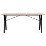 Dining table with solid pine wood and iron frame, 180x90x75cm. by , Kitchen and dining tables - Ref: Foro24-3282722, Price: 1...