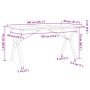 Dining table with solid pine wood and iron frame, 140x80x75cm. by , Kitchen and dining tables - Ref: Foro24-3282720, Price: 1...