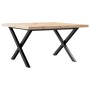 Center table with X frame made of solid pine wood and iron, measuring 60x60x40.5cm. by , Coffee table - Ref: Foro24-3282748, ...